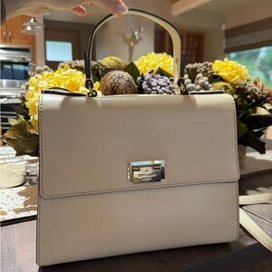 Kate Spade New York #45813 Leather Crossbody Top Handle
 Cream / Beige handbag